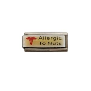 Italian Charm Link Allergic to Nuts Caduceus Symbol DIY Nomination‎ Bracelet